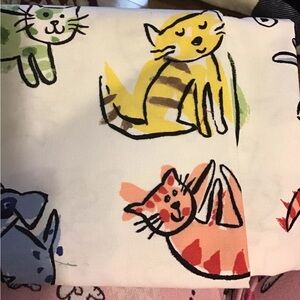 PUPPY DOGS & CATS Animals Thick FABRIC MATERIAL Cloth 62” X 62” New